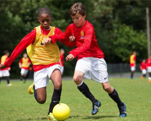 Football training at the Manchester United Soccer School